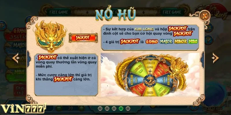 Jackpot Cá chép hóa rồng VIN777 có giá trị rất lớn